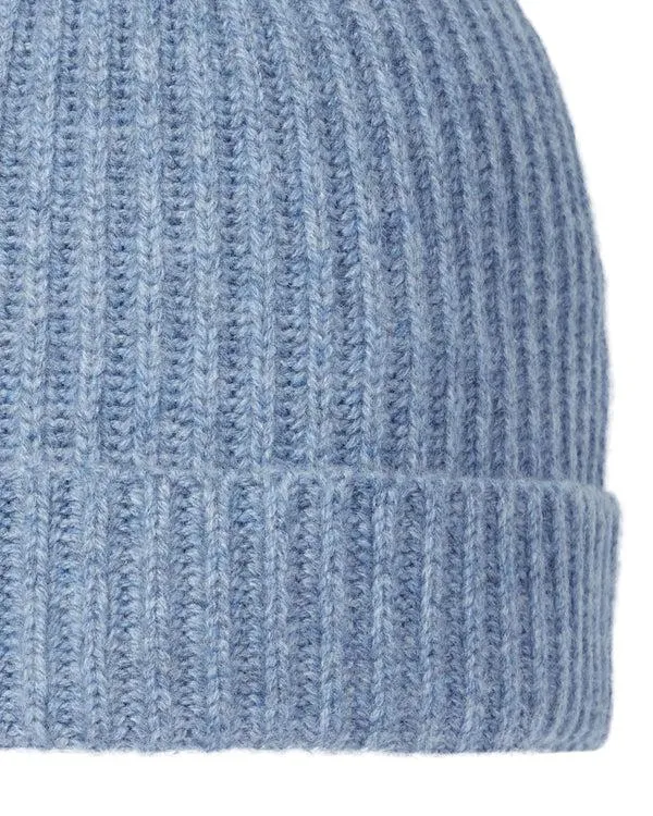 WomenMen Unisex Ribbed Cashmere HatIn Faded Indigo Blue Faded Indigo Blue NPeal Hats