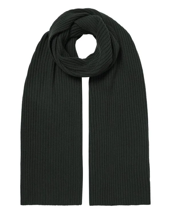 WomenMen Unisex Short Ribbed Cashmere ScarfIn Dark Green Dark Green NPeal Cashmere Scarves