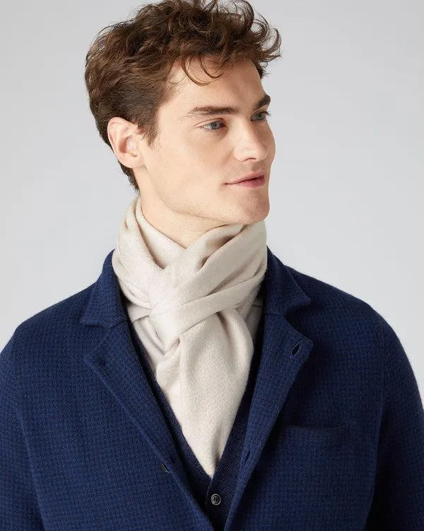 WomenMen Unisex Woven Cashmere ScarfIn Heather Beige Brown Heather Beige Brown NPeal Cashmere Scarves