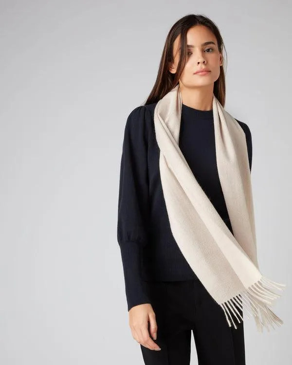WomenMen Unisex Woven Cashmere ScarfIn Heather Beige Brown Heather Beige Brown NPeal Cashmere Scarves