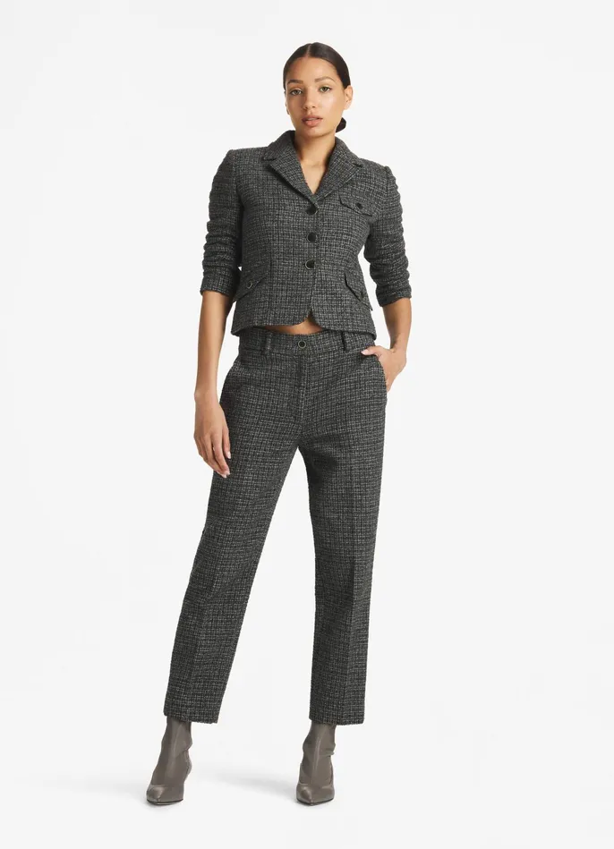 Women Micro Pattern Tweed 34 Sleeve Jacket Light Gray Multi St John Light Jackets Women Micro Pattern Tweed 34 Sleeve Jacket Light Gray Multi St John Light Jackets
