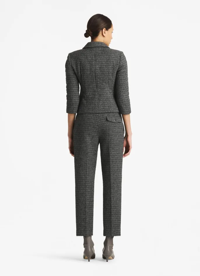 Women Micro Pattern Tweed 34 Sleeve Jacket Light Gray Multi St John Light Jackets Women Micro Pattern Tweed 34 Sleeve Jacket Light Gray Multi St John Light Jackets