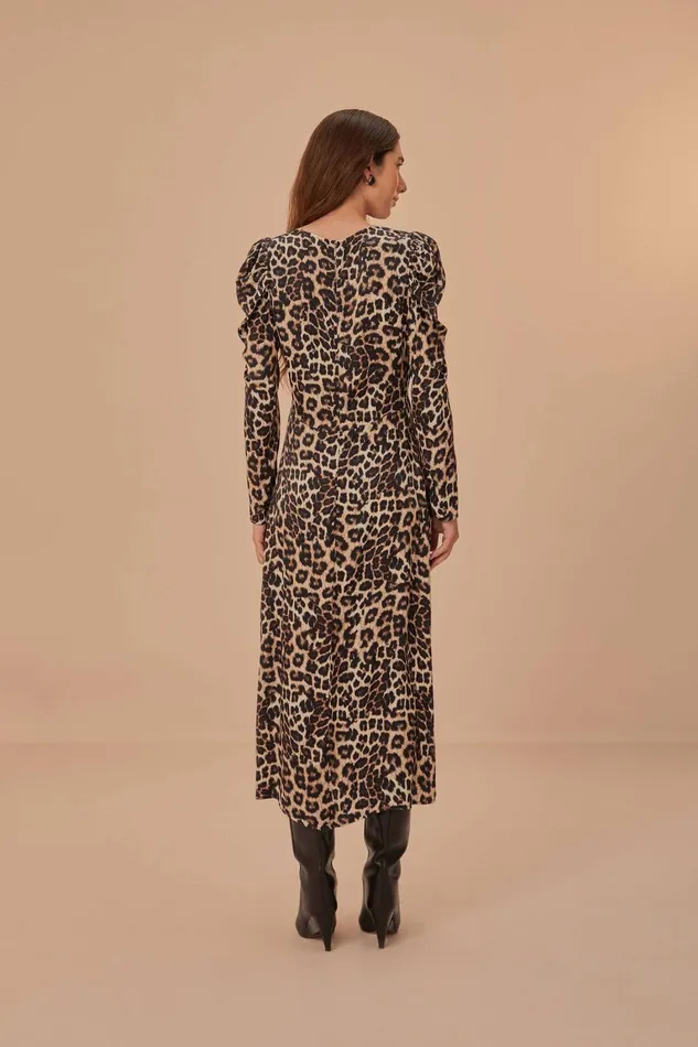 Women Midi Dresses Farm Rio Cream Natural Skin Lenzing Ecovero Viscose Midi Dress