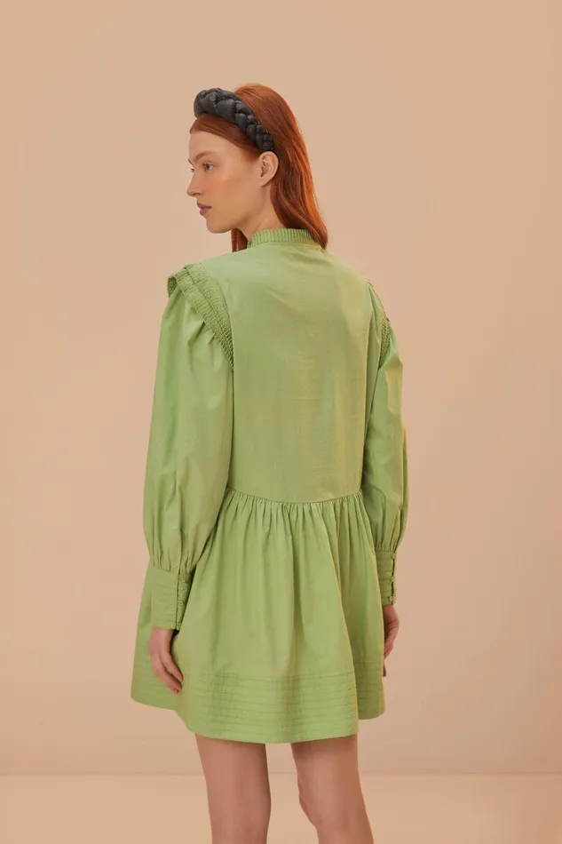 Women Mini Dresses Farm Rio Green Open Yoke Mini Dress