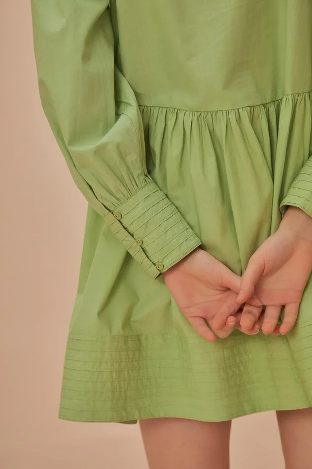 Women Mini Dresses Farm Rio Green Open Yoke Mini Dress