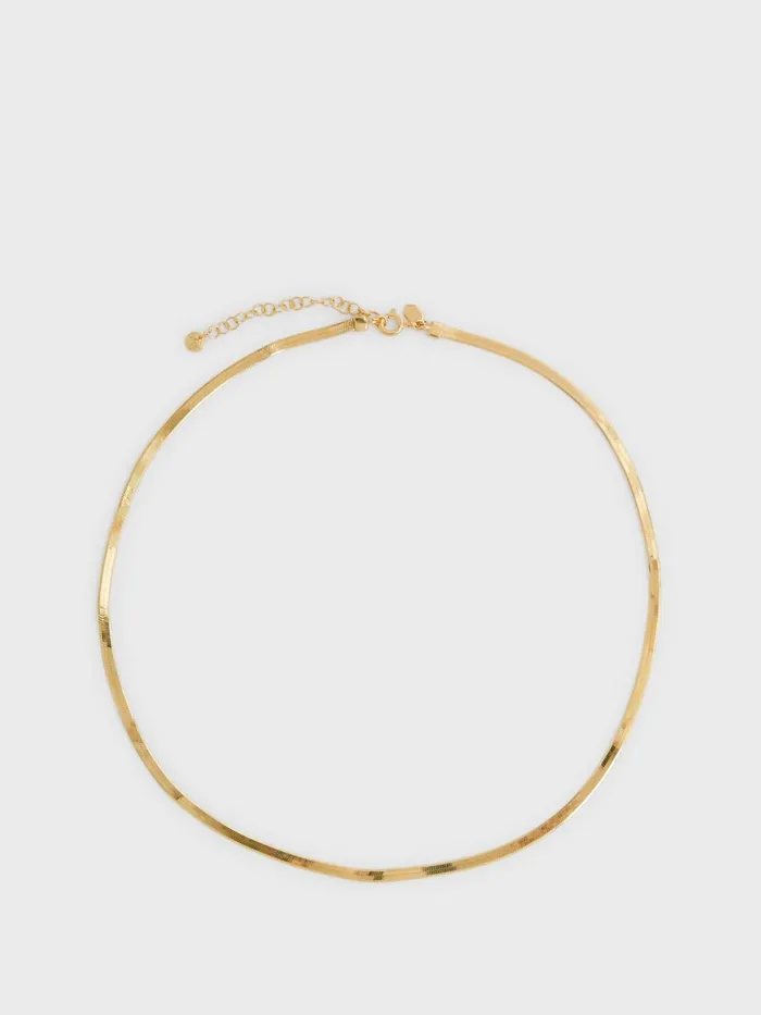 Women Mio Maria Black Chain Necklace Gold Reiss Jewellery