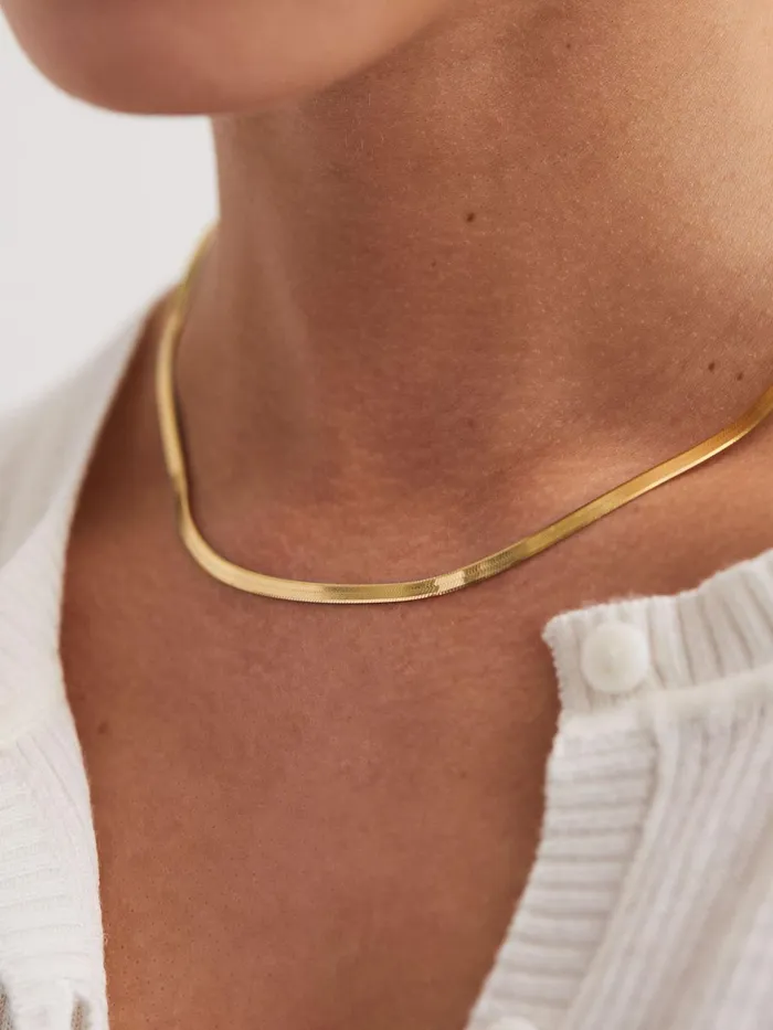 Women Mio Maria Black Chain Necklace Gold Reiss Jewellery