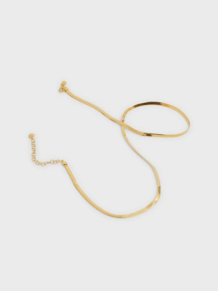 Women Mio Maria Black Chain Necklace Gold Reiss Jewellery