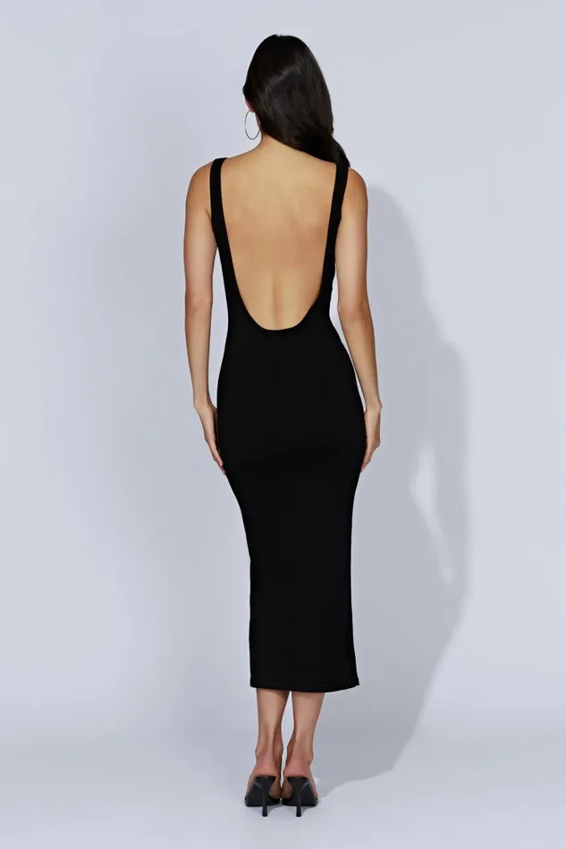 Women Nola Cut Out Knit Midi Dress 8211 Black Black Meshki Midi Dresses Women Nola Cut Out Knit Midi Dress 8211 Black Black Meshki Midi Dresses