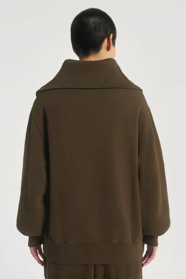 Women NTRLS Mocha Quarter Zip Sweatshirt Brown Jaded London