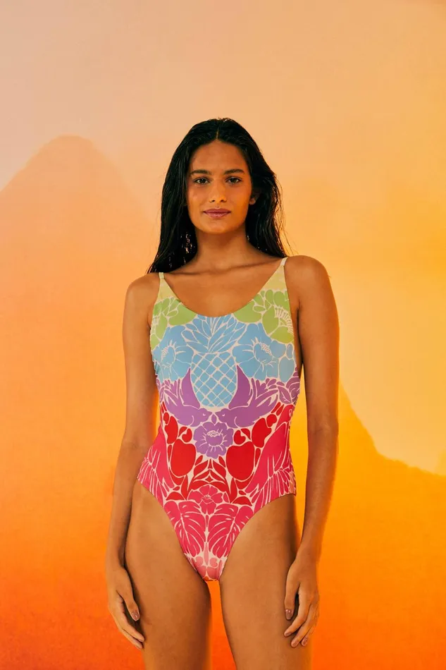 Women OnePiece Swimsuits Farm Rio Tropical Graphic One Piece Swimsuit