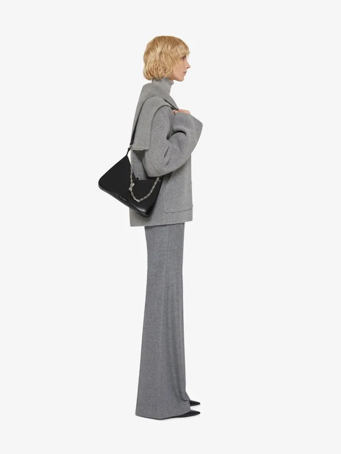 Women Outerwear and Blousons Givenchy Hooded Jacket In Double Face Wool Light Grey Melange