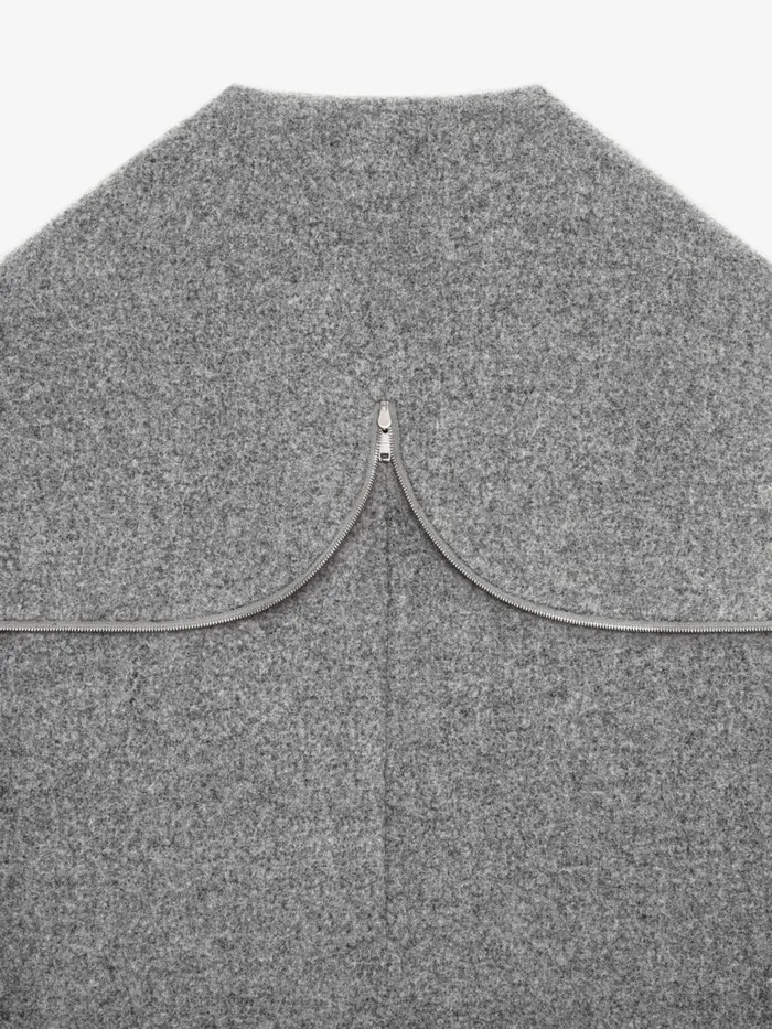 Women Outerwear and Blousons Givenchy Hooded Jacket In Double Face Wool Light Grey Melange