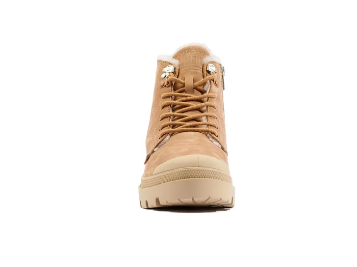 Women Palladium Boots Pallabase Nubuck Zip Wl Ochre Tan