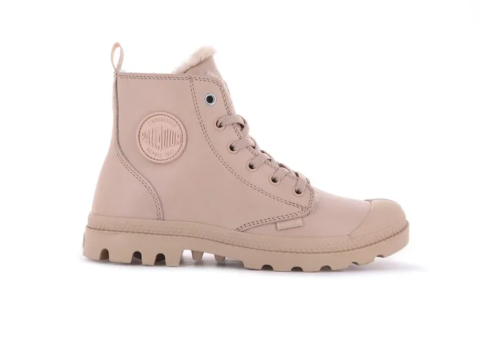 Women Palladium Boots Pampa Hi Zip Leather S Nude Light