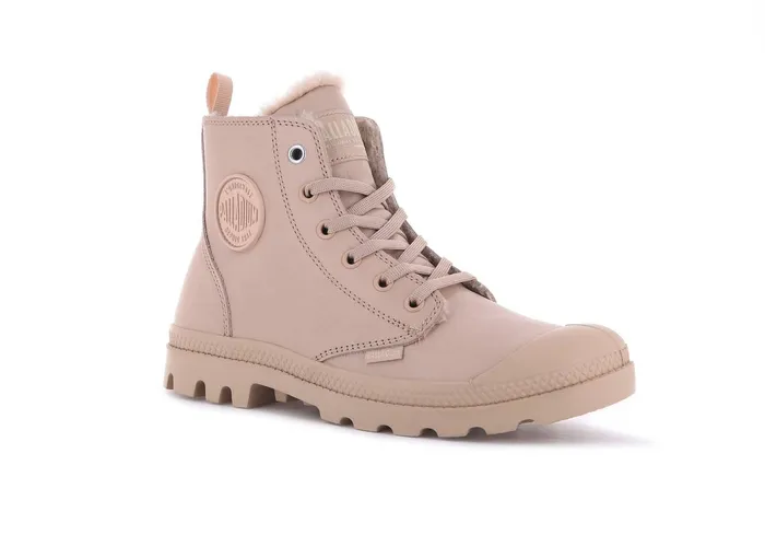 Women Palladium Boots Pampa Hi Zip Leather S Nude Light