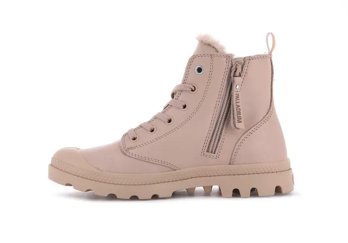 Women Palladium Boots Pampa Hi Zip Leather S Nude Light