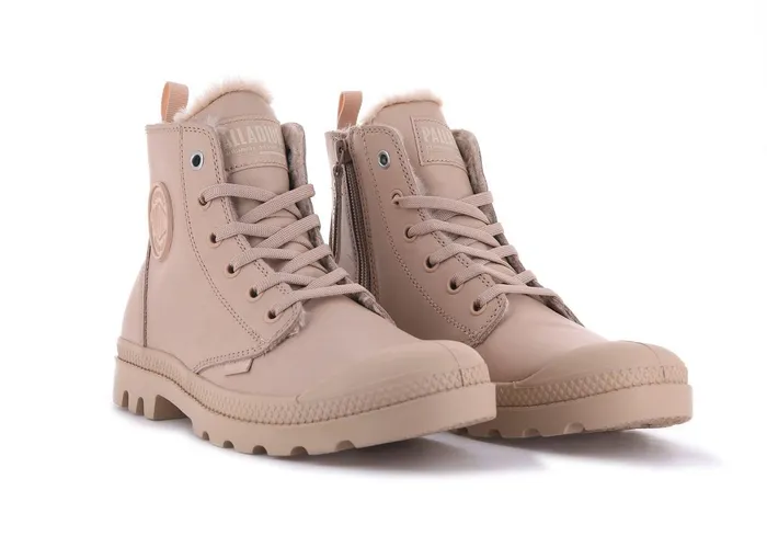 Women Palladium Boots Pampa Hi Zip Leather S Nude Light