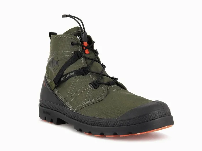 Women Palladium Boots Pampa Travel Lite Waterproof Olive Night