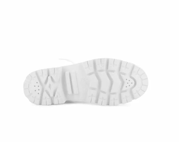 Women Palladium Heel Boots Pallabase Leather Whitewhite