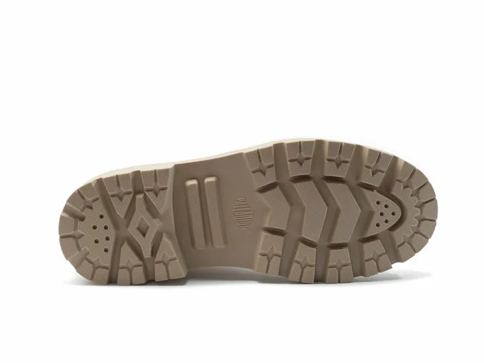 Women Palladium Heel Boots Pallabase Twill Beige Tan