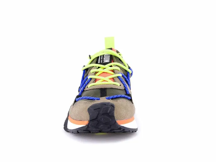 Women Palladium Sneakers Troop Runner Lace It Olive Night Firecracker