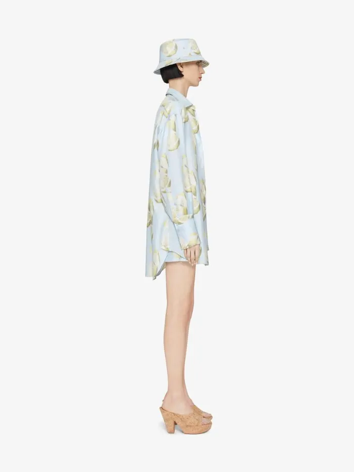 Women Pants and Shorts Givenchy Shorts In Silk With Lemon Print Blueyellow