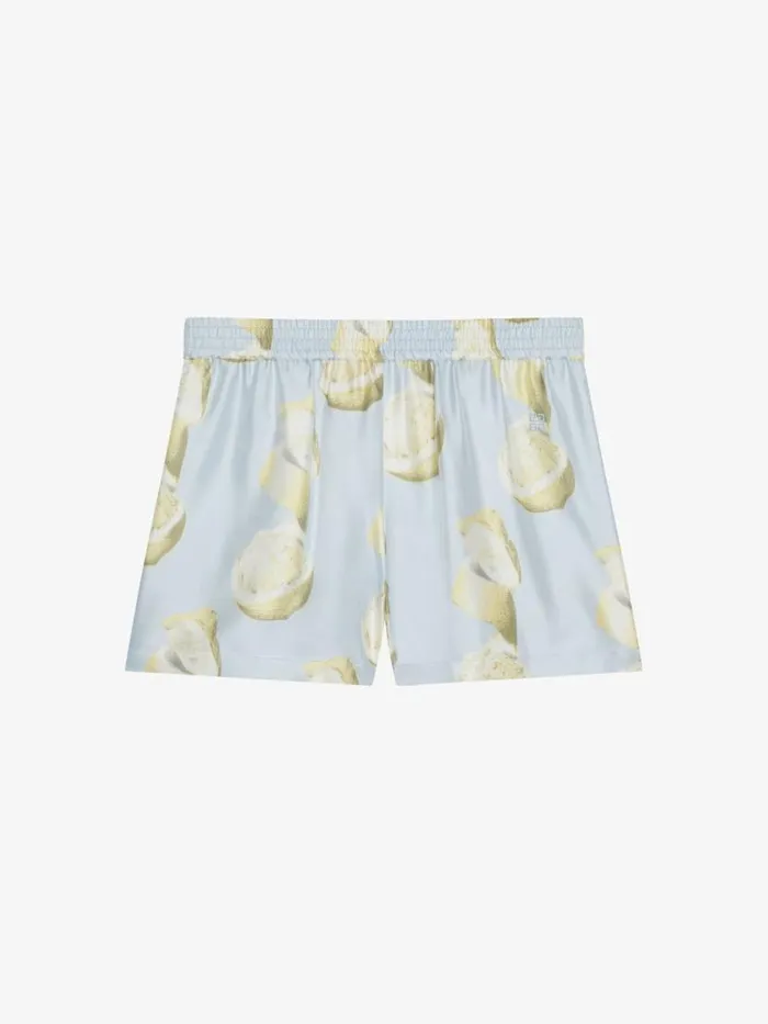 Women Pants and Shorts Givenchy Shorts In Silk With Lemon Print Blueyellow