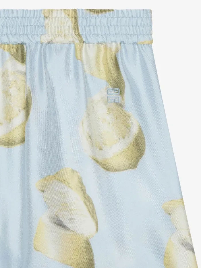 Women Pants and Shorts Givenchy Shorts In Silk With Lemon Print Blueyellow
