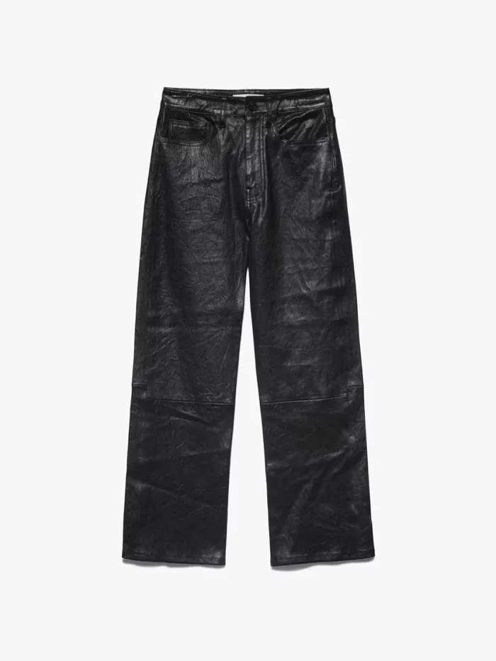 Women Pants FRAME Le Jane Crop Leather 8212 Noir