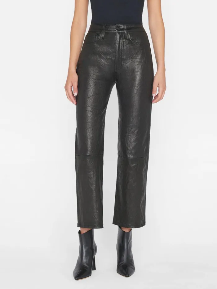 Women Pants FRAME Le Jane Crop Leather 8212 Noir Women Pants FRAME Le Jane Crop Leather 8212 Noir
