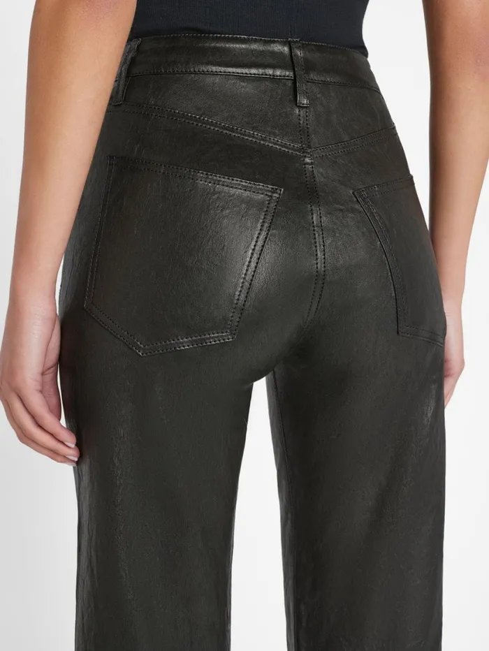 Women Pants FRAME Le Jane Crop Leather 8212 Noir Women Pants FRAME Le Jane Crop Leather 8212 Noir