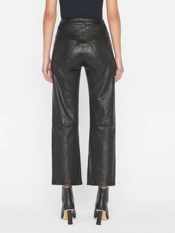 Women Pants FRAME Le Jane Crop Leather 8212 Noir Women Pants FRAME Le Jane Crop Leather 8212 Noir
