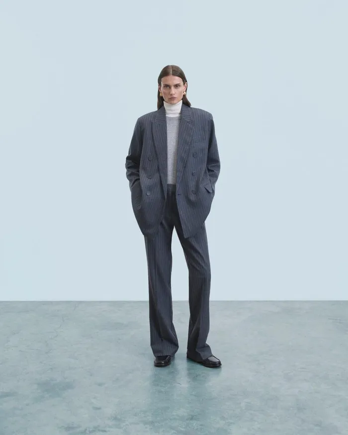 Women Pants From Future Wide Tailoring Trousers Rayures Gris