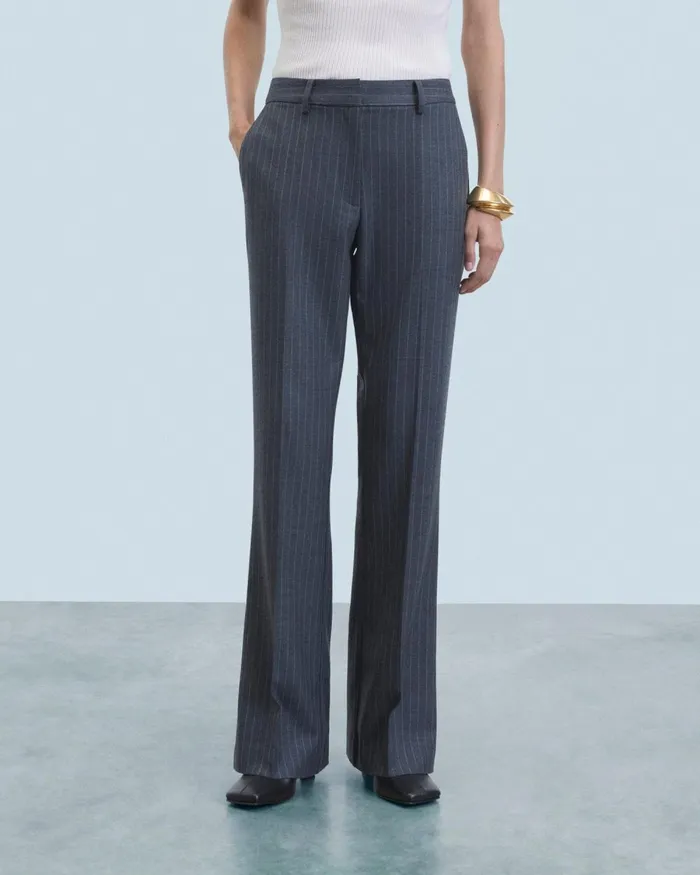 Women Pants From Future Wide Tailoring Trousers Rayures Gris