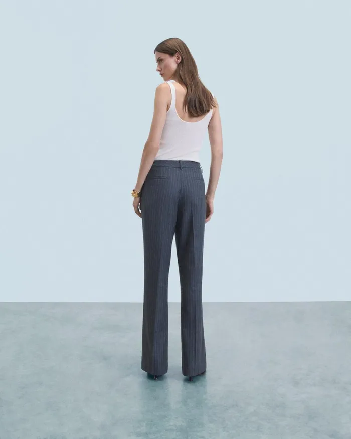 Women Pants From Future Wide Tailoring Trousers Rayures Gris