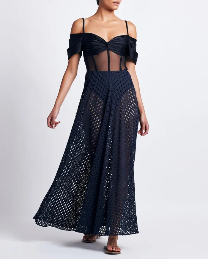 Women PatBO Beach Dresses CORSET NETTED MAXI DRESS FINAL SALE Black Women PatBO Beach Dresses CORSET NETTED MAXI DRESS FINAL SALE Black