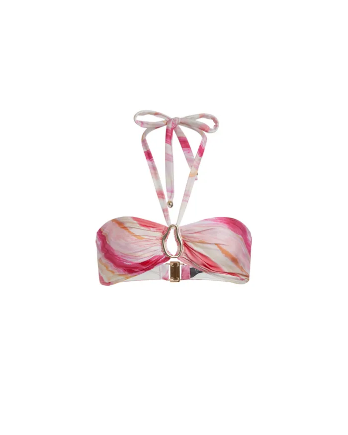 Women PatBO Bikinis Aura Halterneck Bikini Top Pink Multi