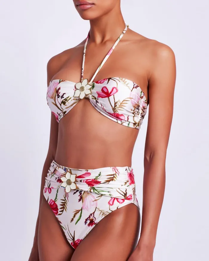 Women PatBO Bikinis Viera High Waist Bikini Bottom EXCLUSIVE White