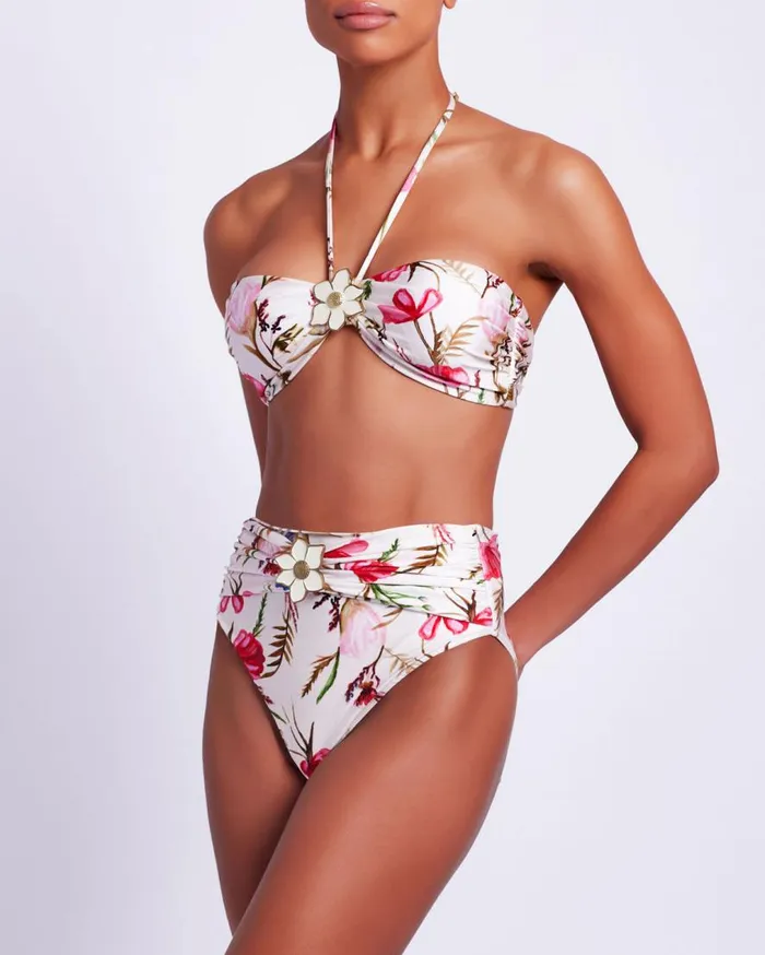 Women PatBO Bikinis Viera High Waist Bikini Bottom EXCLUSIVE White