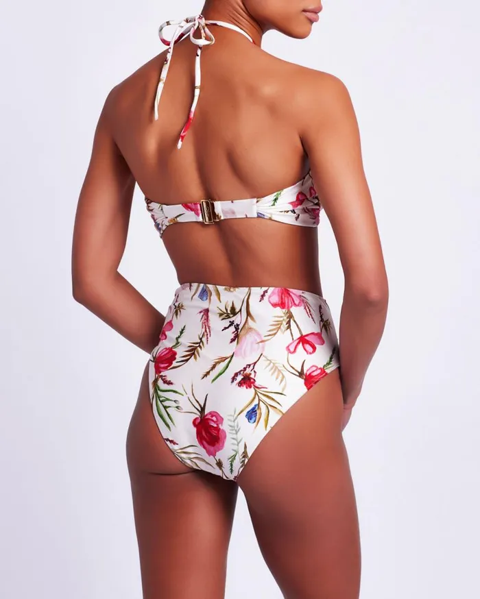 Women PatBO Bikinis Viera High Waist Bikini Bottom EXCLUSIVE White