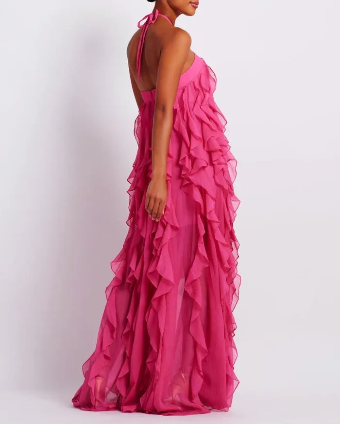 Women PatBO Dresses and Jumpsuits Ruffle Halterneck Maxi Dress FINAL SALE Malibu Women PatBO Dresses and Jumpsuits Ruffle Halterneck Maxi Dress FINAL SALE Malibu