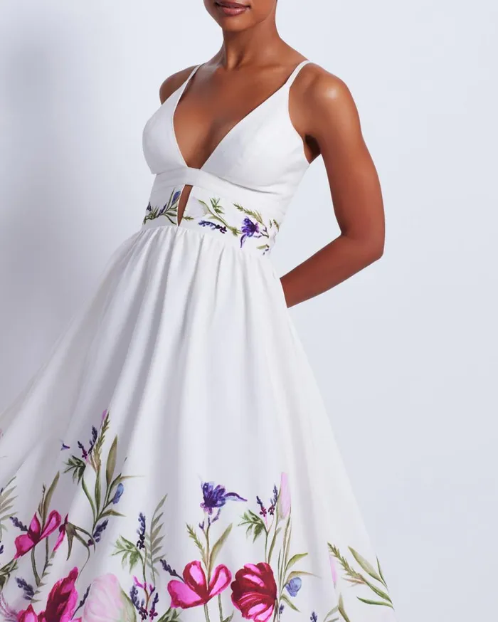 Women PatBO Dresses and Jumpsuits Viera VNeck Midi Dress White Women PatBO Dresses and Jumpsuits Viera VNeck Midi Dress White