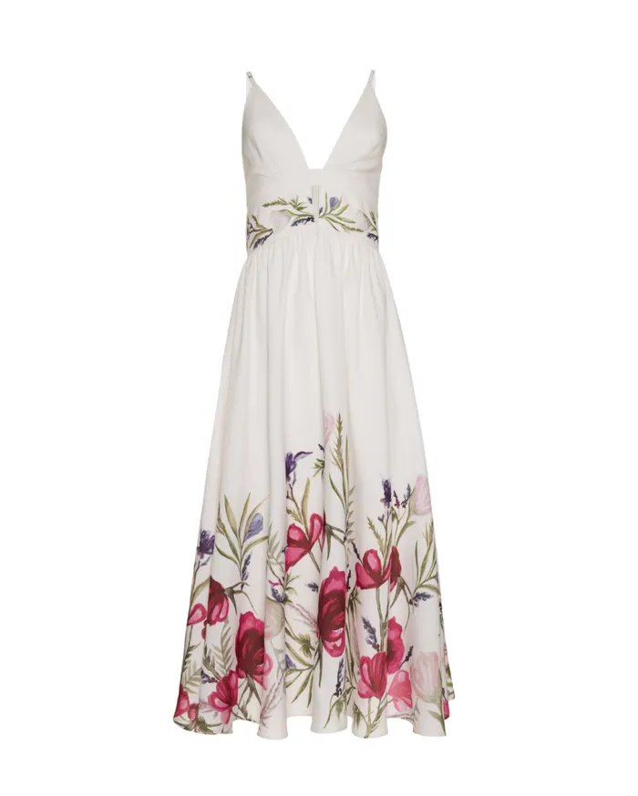 Women PatBO Dresses and Jumpsuits Viera VNeck Midi Dress White Women PatBO Dresses and Jumpsuits Viera VNeck Midi Dress White
