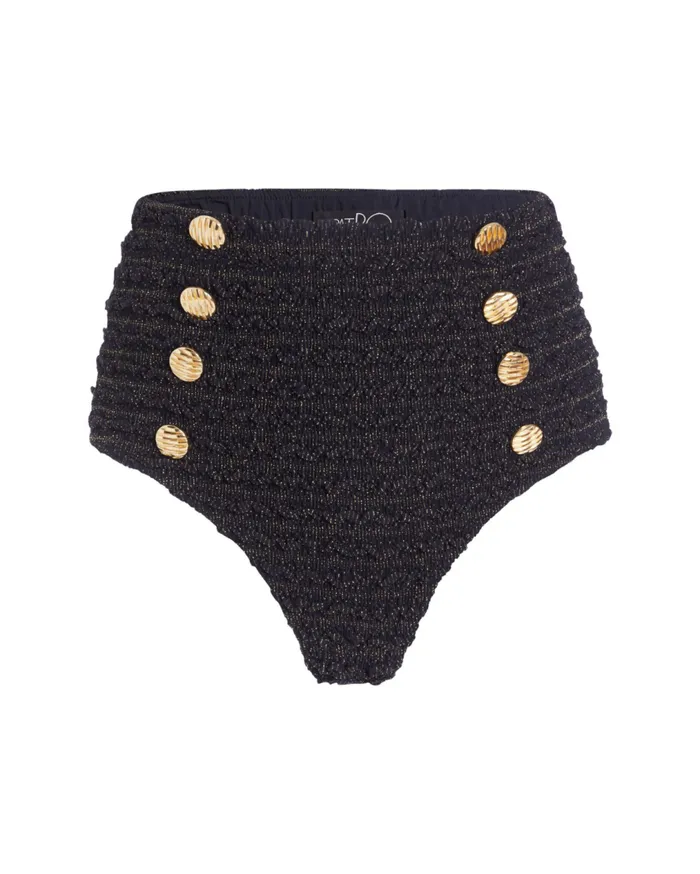 Women PatBO Matching Sets Crinkle Lurex Bikini Bottom Black Women PatBO Matching Sets Crinkle Lurex Bikini Bottom Black