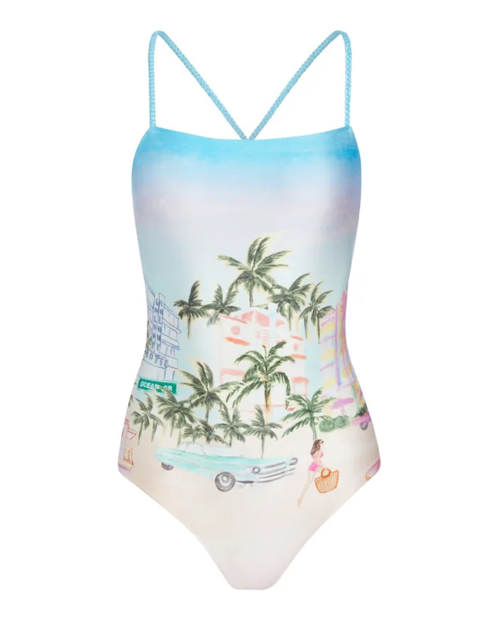 Women PatBO One Pieces MIAMI PRINT SWIMSUIT FINAL SALE Multi