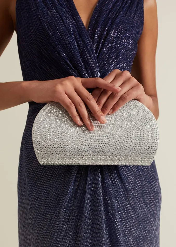 Women Phase Eight Bags and Clutches Embellished Semi Circle Bag