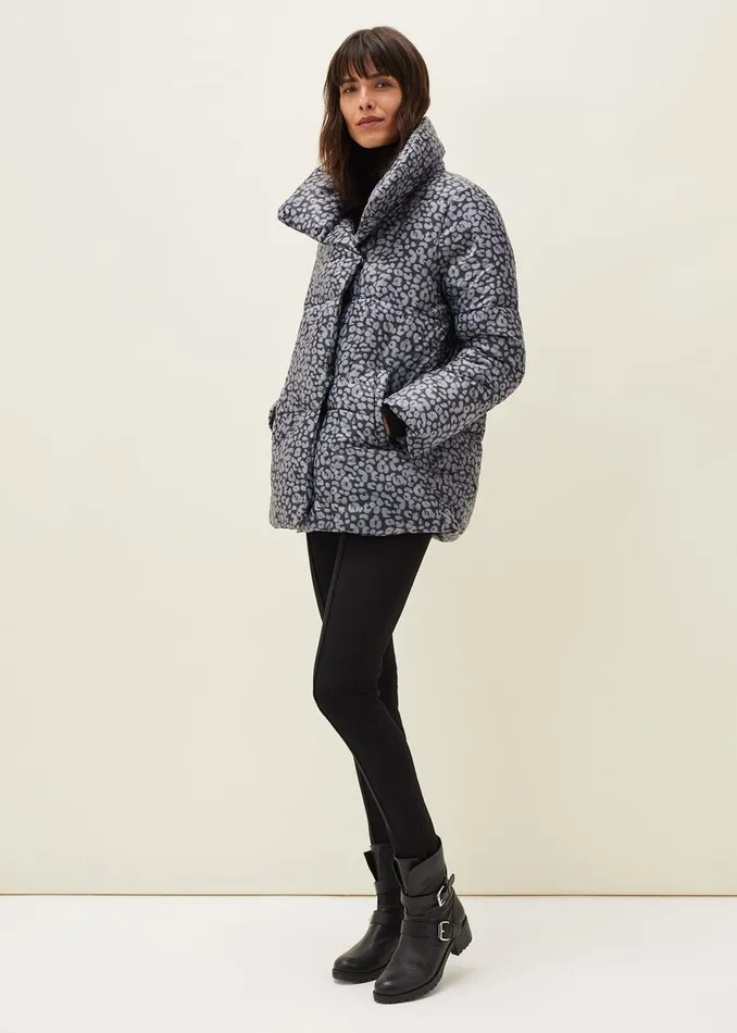 Women Phase Eight Coats Anny Animal Print Puffer Coat