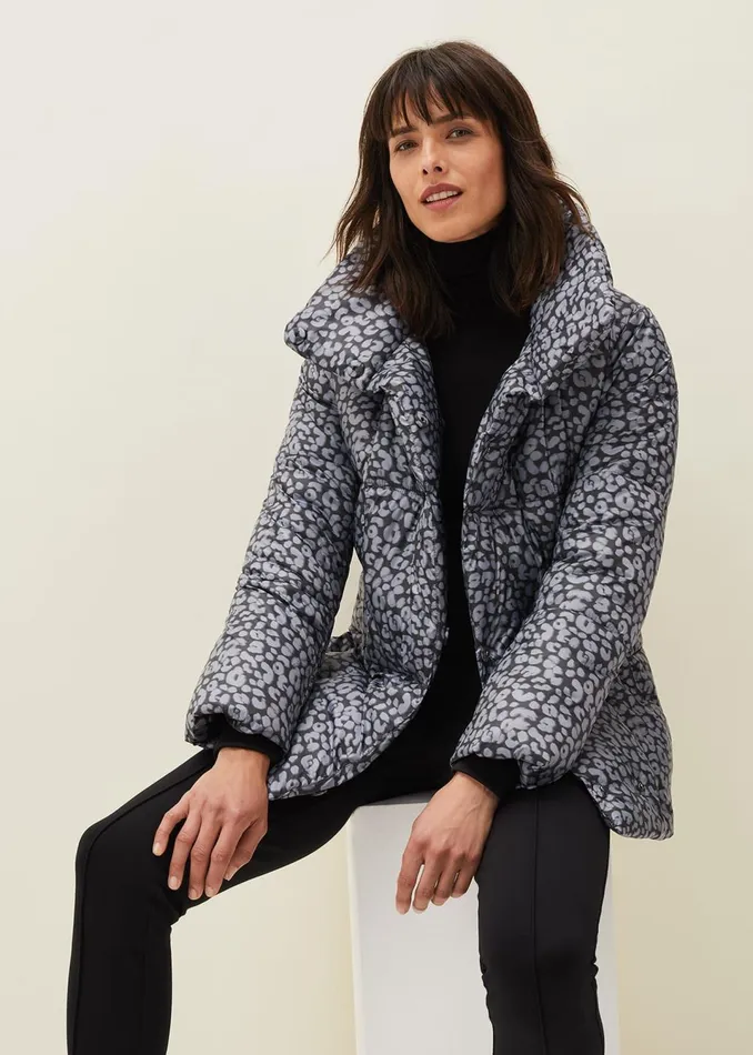 Women Phase Eight Coats Anny Animal Print Puffer Coat