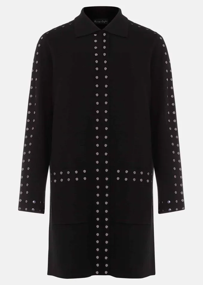 Women Phase Eight Coats Cassidy Black Knitted Coat